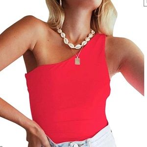 One shoulder body suit